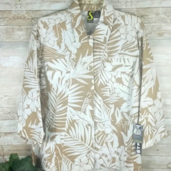 NWT, Sportelle, Taupe and White Jacket Size 1X - Picture 2 of 6